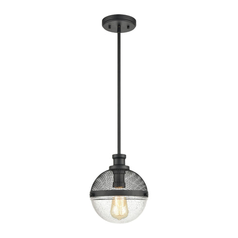 Elk Calabria 1 Light Mini Pendant In Matte Black Model: 15565/1