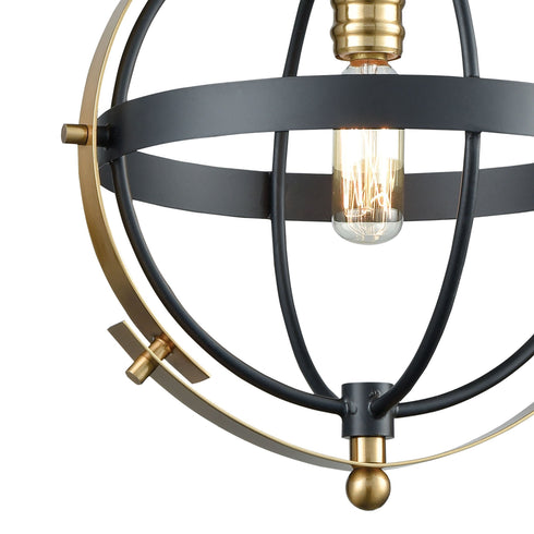 Elk Caldwell 1 Light Mini Pendant In Matte Black Model: 15284/1