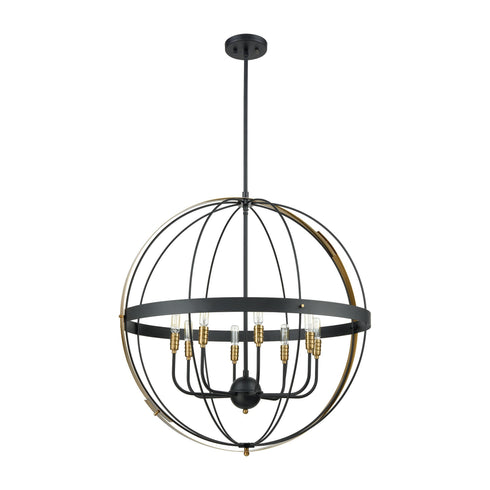 Elk Caldwell 8 Light Chandlier In Matte Black And Model: 15287/8