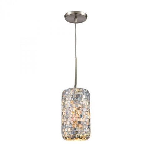 Elk Capri 1 Light Mini Pendant In Satin Nickel Model: 10552/1