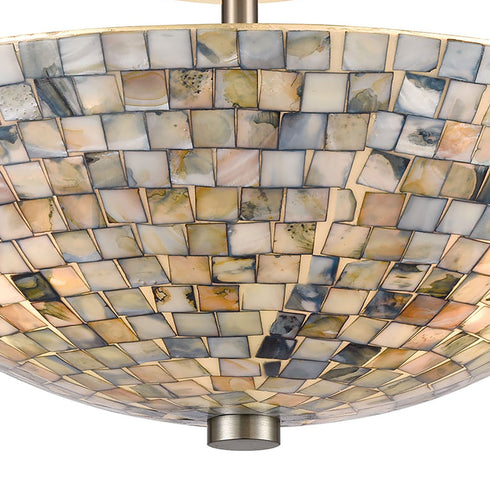 Elk Capri 3 Light Semi Flush Mount In Satin Model: 10551/3