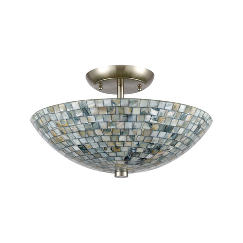 Elk Capri 3 Light Semi Flush Mount In Satin Model: 10551/3