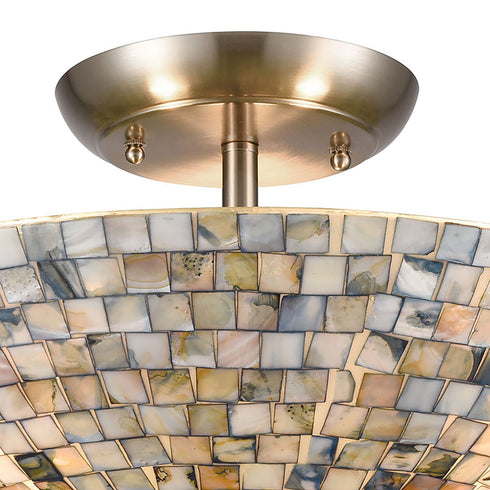 Elk Capri 3 Light Semi Flush Mount In Satin Model: 10551/3