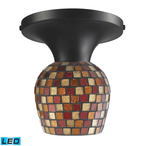 Elk Celina 1 Light Semi Flush In Dark Rust With Model: 10152/1DR-MLT-LED