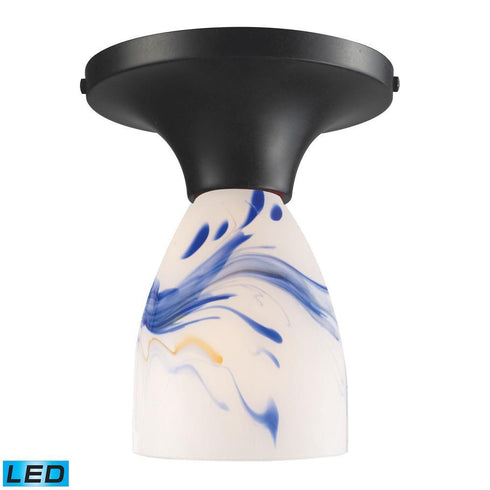 Elk Celina 1 Light Semi Flush In Dark Rust With Model: 10152/1DR-MT-LED