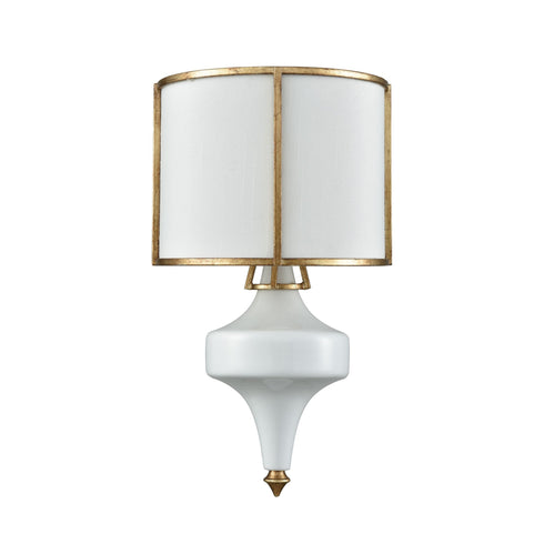 Elk Ceramique 1 Light Sconce In White And Antique Model: 33050/1