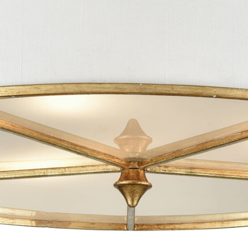 Elk Ceramique 3 Light Semi Flush In Antique Gold Model: 33052/3