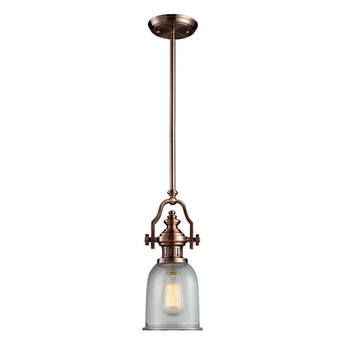 Elk Chadwick 1 Light Mini Pendant In Antique Model: 66751-1