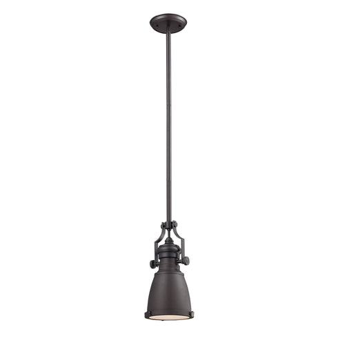 Elk Chadwick 1 Light Mini Pendant In Oiled Bronze Model: 66139-1