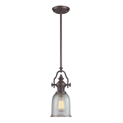 Elk Chadwick 1 Light Mini Pendant In Oiled Bronze Model: 66761-1