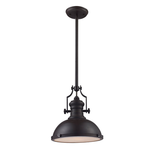 Elk Chadwick 1 Light Pendant In Oiled Bronze With Model: 66134-1