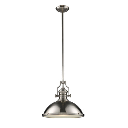 Elk Chadwick 1 Light Pendant In Satin Nickel With Model: 66128-1