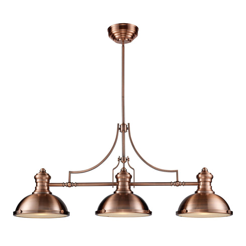 Elk Chadwick 3 Light Island Light In Antique Model: 66145-3