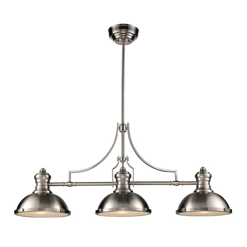 Elk Chadwick 3 Light Island Light In Satin Nickel Model: 66125-3