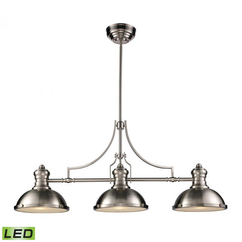 Elk Chadwick 3 Light Island Light In Satin Nickel Model: 66125-3-LED
