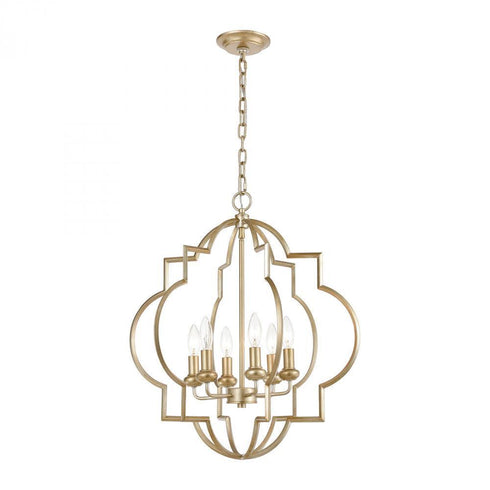 Elk Chandette 6 Light Chandlier In Aged Silver Model: 31808/6
