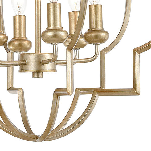 Elk Chandette 6 Light Chandlier In Aged Silver Model: 31808/6