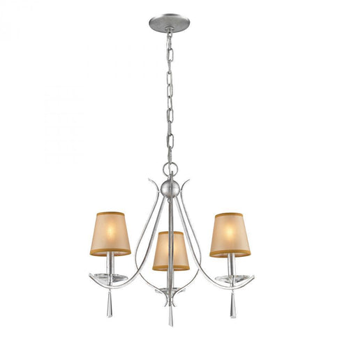 Elk Clarendon 3 Light Chandelier In Silver Shades Model: 14081/3