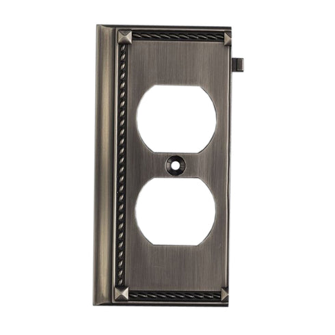 Elk Clickplates 2 Socket End Plate In Antique Model: 2506AP