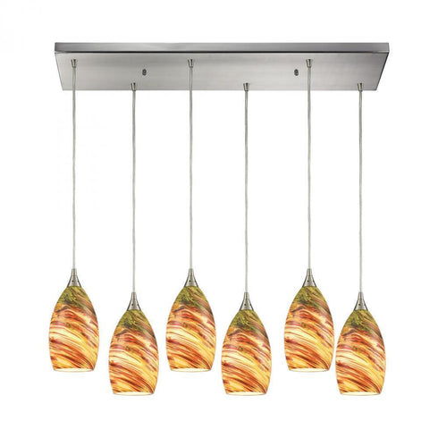 Elk Collanino 6 Light Rectangular Pendant Fixture Model: 10630/6RC