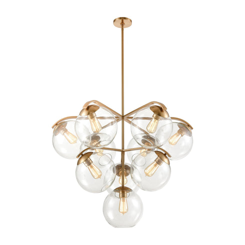 Elk Collective 10 Light Chandelier In Satin Brass Model: 32354/10