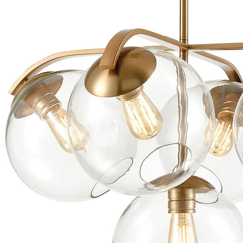 Elk Collective 5 Light Chandelier In Satin Brass Model: 32353/5