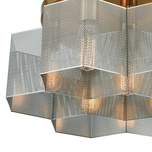 Elk Compartir 7 Light Semi Flush Mount In Satin Model: 21109/7