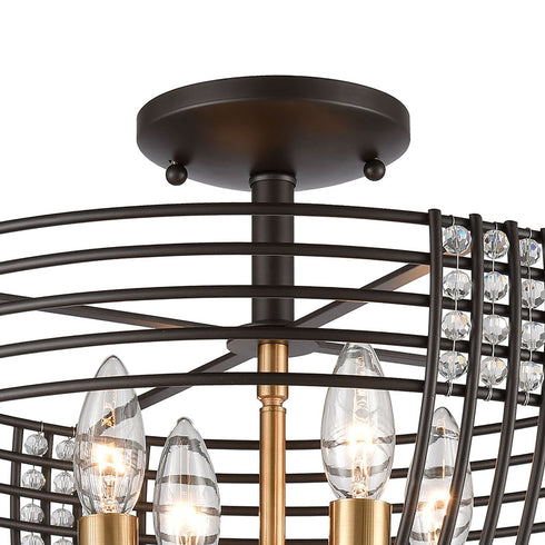 Elk Concentric 4 Light Semi Flush Mount In Oil Model: 11191/4