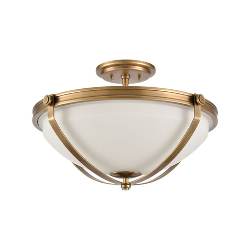 Elk Connelly 3 Light Semi Flush In Natural Brass Model: 89115/3