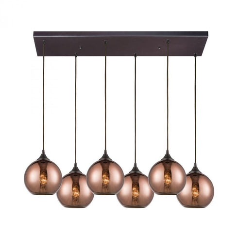 Elk Copperhead 6 Light Rectangular Pendant Model: 56583/6RC