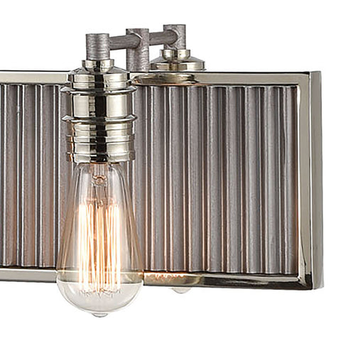 Elk Corrugated Steel 8 Light Linear Chandelier In Model: 15929/8