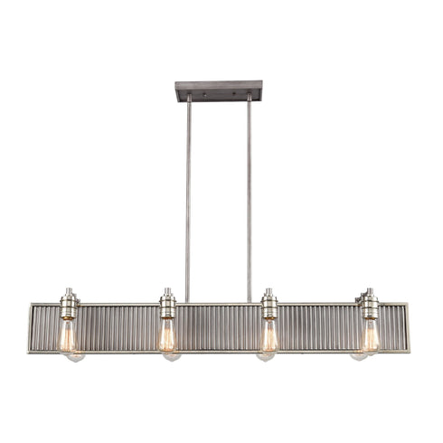 Elk Corrugated Steel 8 Light Linear Chandelier In Model: 15929/8