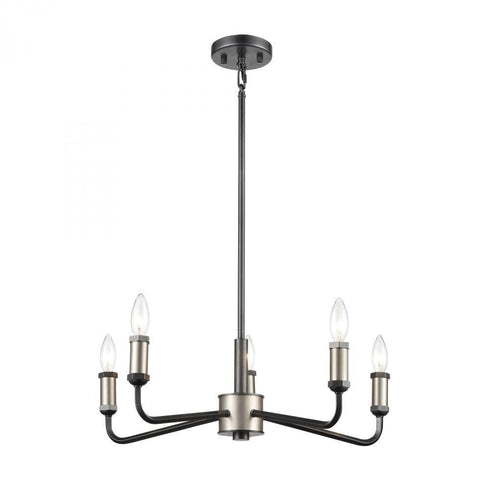 Elk Cortlandt 5 Light Chandelier In Gray Iron Model: 15395/5