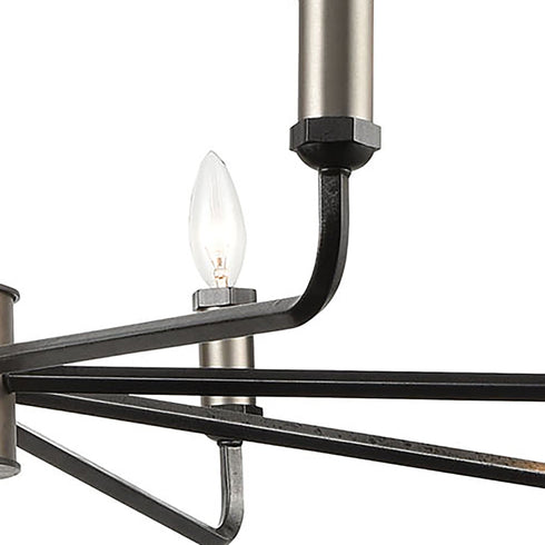 Elk Cortlandt 8 Light Chandelier In Gray Iron Model: 15396/8