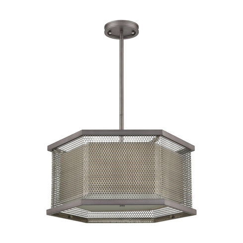 Elk Crestler 3 Light Chandelier In Weathered Zinc Model: 15665/3