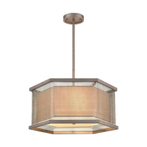 Elk Crestler 3 Light Chandelier In Weathered Zinc Model: 15665/3
