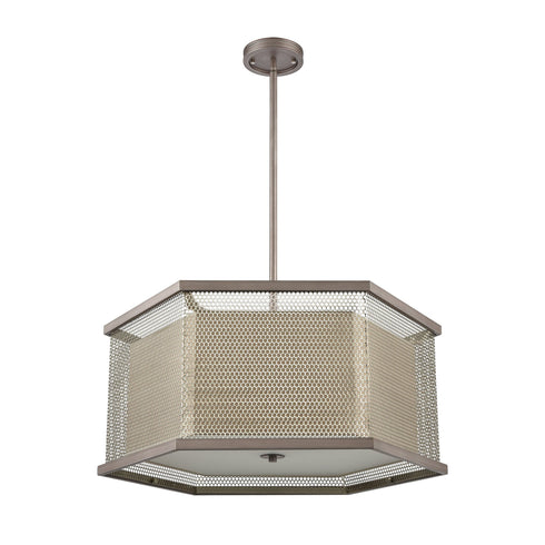Elk Crestler 6 Light Chandelier In Weathered Zinc Model: 15666/6