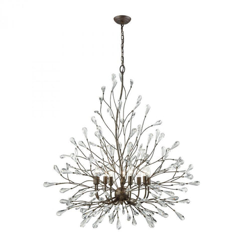 Elk Crislett 9 Light Chandelier In Sunglow Bronze Model: 18244/9