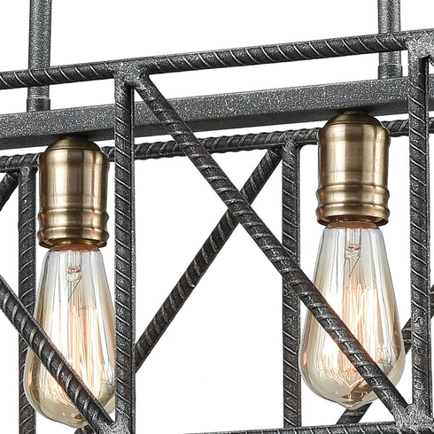 Elk Crossbar 6 Light Linear Chandelier In Model: 15254/6