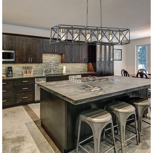 Elk Crossbar 6 Light Linear Chandelier In Model: 15254/6