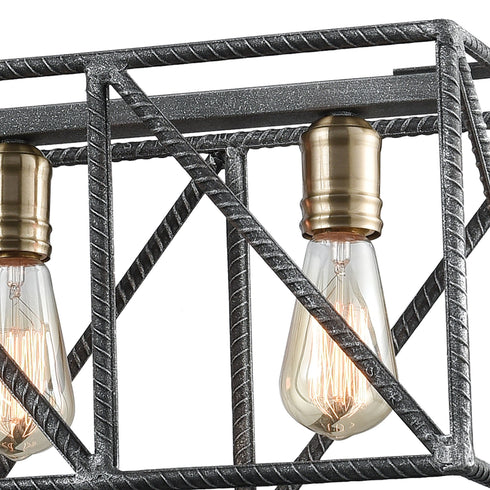 Elk Crossbar 6 Light Linear Chandelier In Model: 15254/6