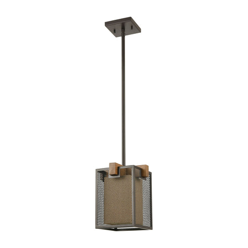 Elk Crossbeam 1 Light Mini Pendant In Oil Rubbed Model: 33344/1