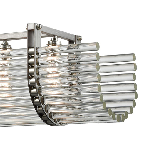 Elk Crystal Rods 6 Light Linear Chandelier In Model: 69235/6