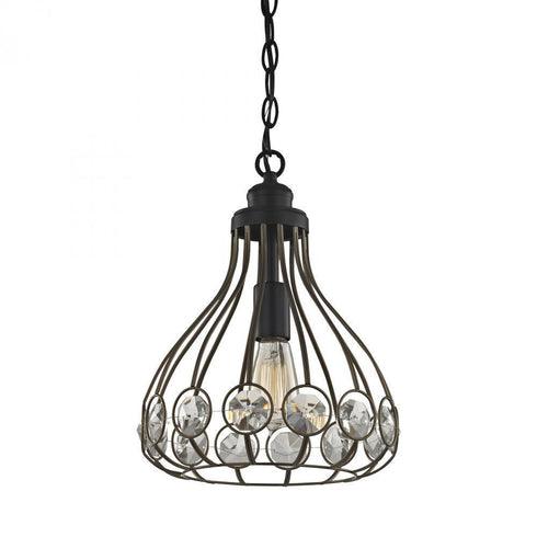 Elk Crystal Web 1 Light Mini Pendant In Bronze Model: 81105/1-LA