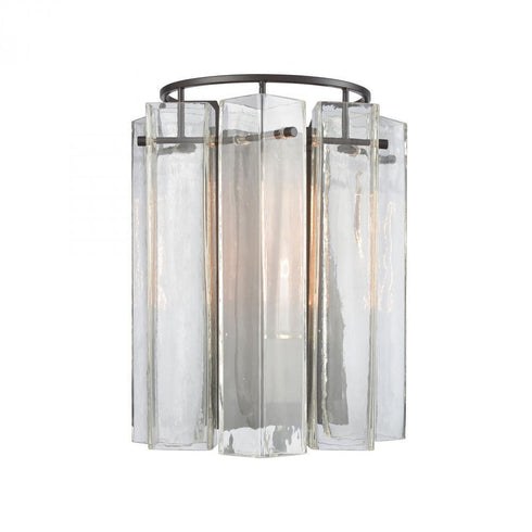 Elk Cubic Glass 1 Light Sconce In Oil Rubbed Model: 11160/1