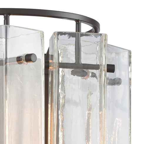 Elk Cubic Glass 1 Light Sconce In Oil Rubbed Model: 11160/1