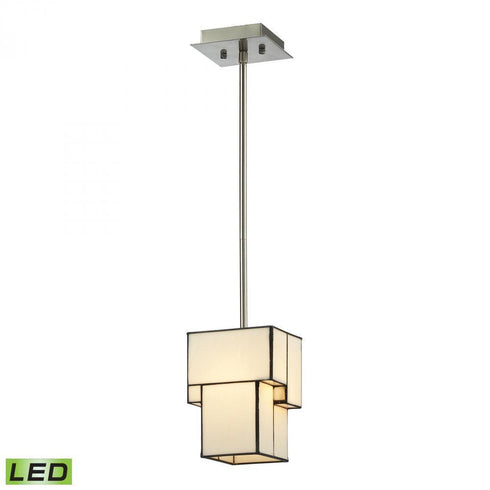 Elk Cubist 1 Light Mini Pendant In Brushed Nickel Model: 72062-1-LED