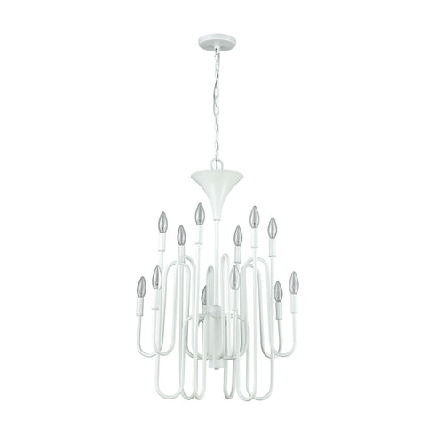 Elk Decatur 12 Light Chandelier In Matte White Model: 81297/12