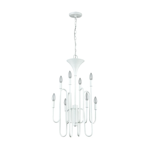Elk Decatur 8 Light Chandelier In Matte White Model: 81296/8