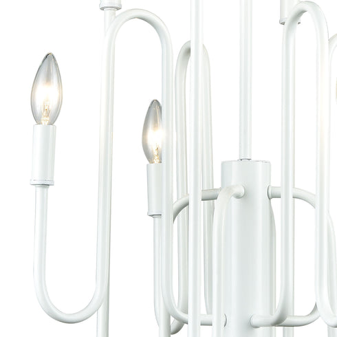 Elk Decatur 8 Light Chandelier In Matte White Model: 81296/8